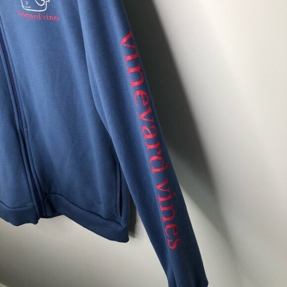 MEN'S Vineyard Vines Layering Cornflower Blue Zip Up Hoodie Whale Graphic Small - Picture 3 of 8